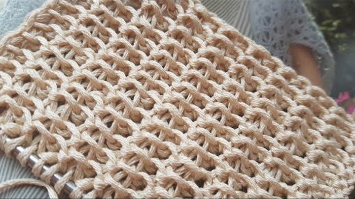 Вяжем очень эффектный узор "ротанг" 🙋‍♀️ knitting pattern.