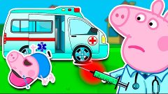 Peppa Pig Ambulance Car Kids Animation / Monster Truck Crash...