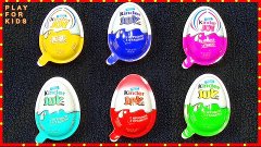Surprise Egg Kinder Joy Blue Pink Yellow Red Turquoise Green...