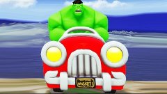 RED TRACTOR &amp; COLORS HULK Cars Cartoon with Nursery Rhymes S...