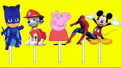 Finger Family collection Lollipop Peppa Pig SpiderMan Superh...
