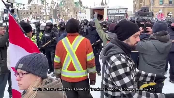 LIVE: Ottawa Canada / Kanada - Trucker Freedom Convoy 19.02.2022