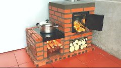 the idea of making an oven and wood stove from red bricks
