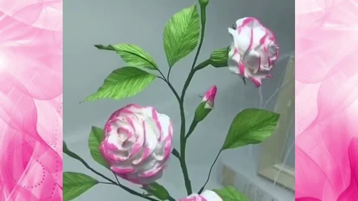 Розы из бумажного полотенца