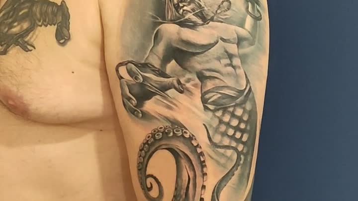 Татуировка Нептун, водолей, аквамен