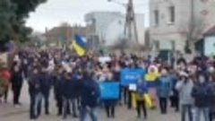 Против оккупантов сегодня вышел также весь Геническ!