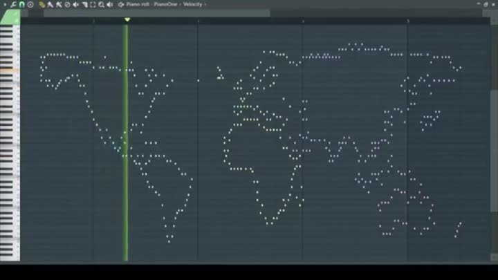 Как звучит карта мира (Карта мира переведена в ноты)