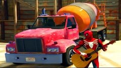 concrete mixer in trouble for kids nursery rhymes cartoon wi...