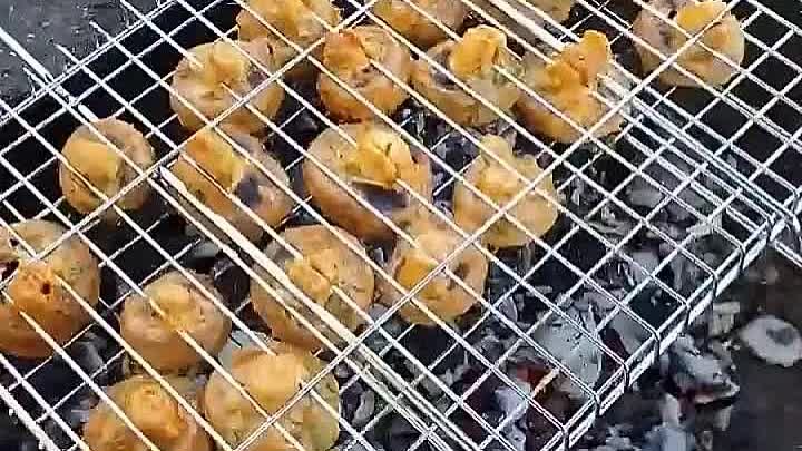 Шикарные шампиньоны на мангале🍢