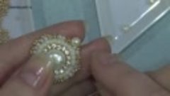 Жемчужные серьги из бисера в технике вышивка DIY Pearl Earri...