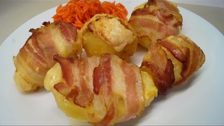 Картофель запеченный в беконе фото Картофель запеченный в беконе фото