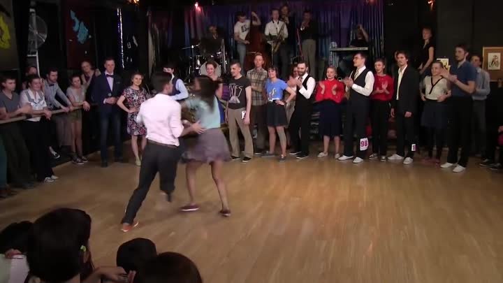 Fast Tempo Part of Lindy Hop Advanced Final Jam at Russian Swing Dance Champions