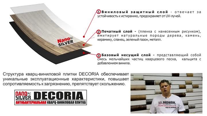 DECORIA - Структура кварц-виниловой плитки