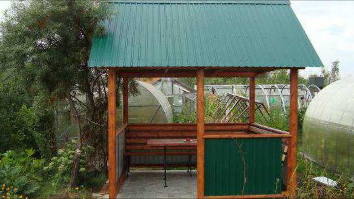 Беседка обшитая профлистом фото Беседка обшитая профлистом фото