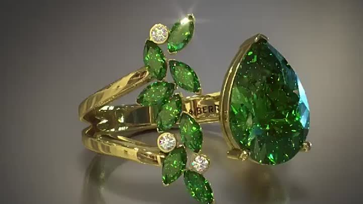 Изумрудное кольцо из 18-каратного золота