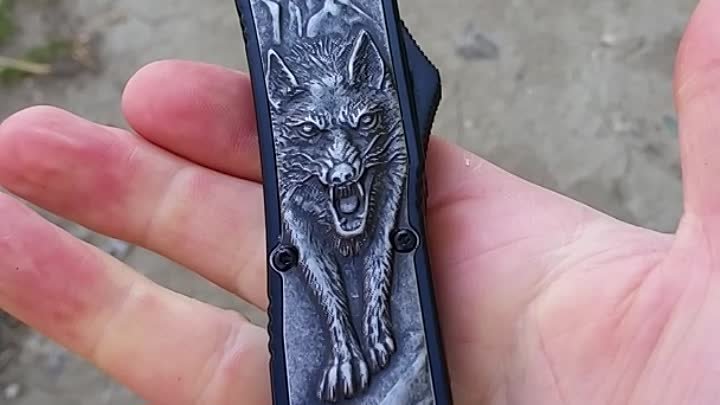 Нож Волк, кнопка, сталь х12мф ковка. Цена 2400 рублей 