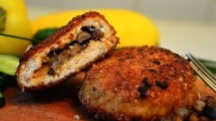 Куриные зразы с грибами|Chicken cutlet with mushrooms