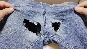 Как починить старые протертые до дыр джинсы