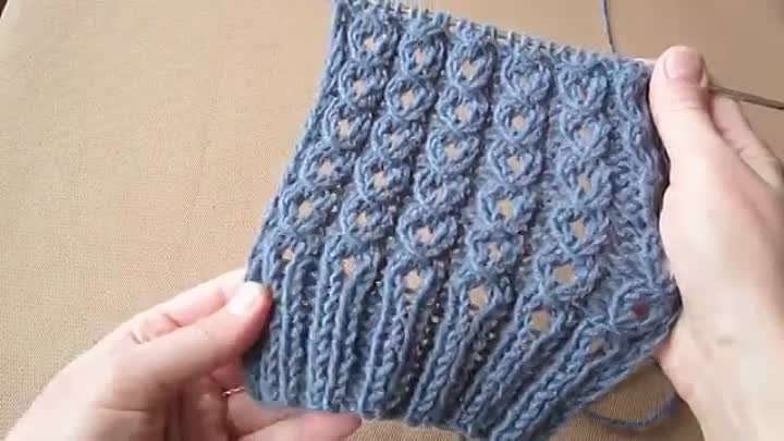 Ажурная резинка спицами. Узоры спицами видео для начинающих Knitting ...