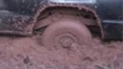 wheel stuck mud deep
