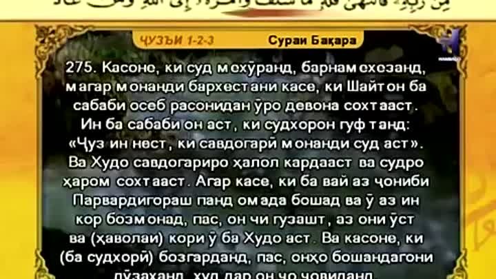 Китоби сурахо. Сура курон бо забони точики.