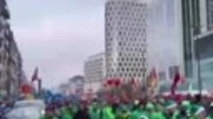 Тысячи бельгийцев вышли на улицы Брюсселя, выступая против Н...