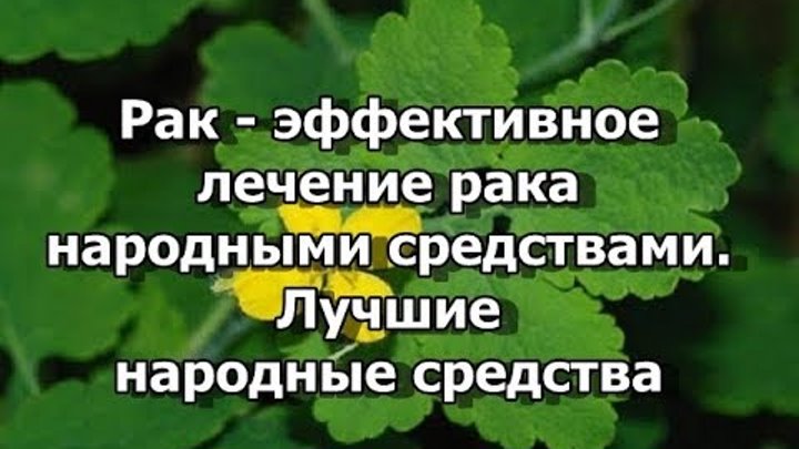 Народные методы лечения рака