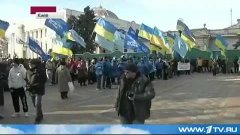 Киев Протестующие комментируют происходящие беспорядки