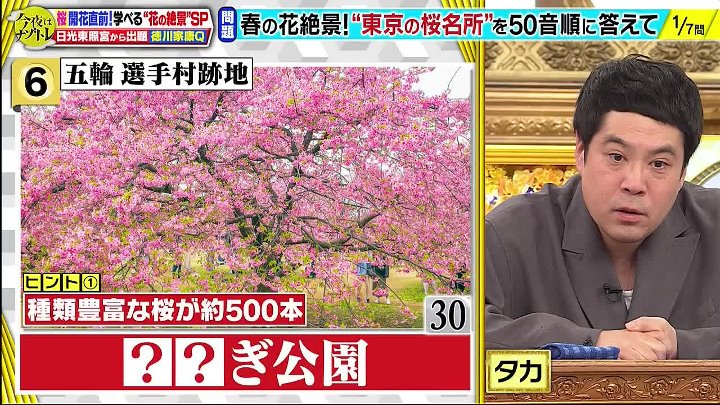 今夜はナゾトレ 動画 桜開花直前！花の知識王決定戦 |  2023年3月14日