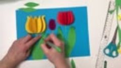 Поделки с бумажными цветами - тюльпаны