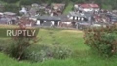 Austria_ Huge 20-tonne rock smashes house in Solden