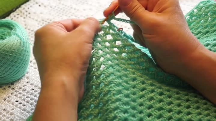 Блуза  цвета Мяты .Crochet blouse step by step (В №57) А.Озимок