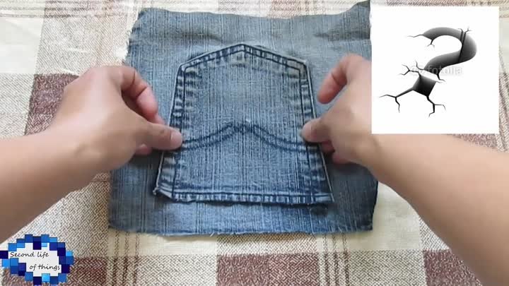 Как можно сшить покрывало из джинсов. How to make a cover from jeans.