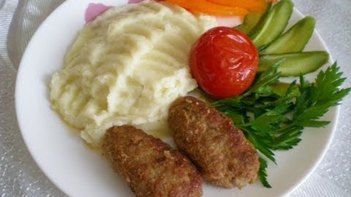 Картошка пюре с котлетами фото Картошка пюре с котлетами фото