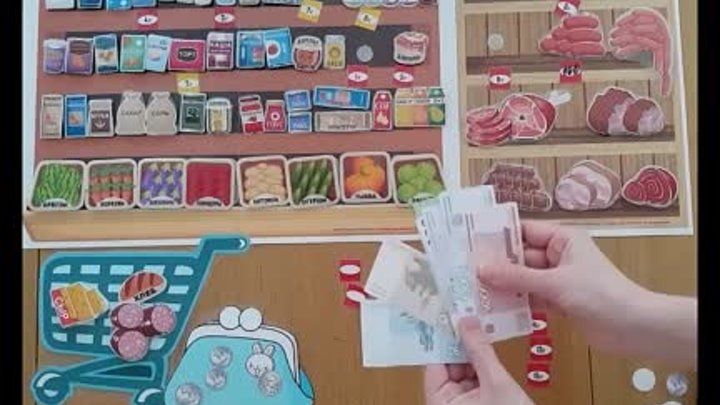 Дидактическая игра «Магазин продуктов», финансовая грамотность для детей