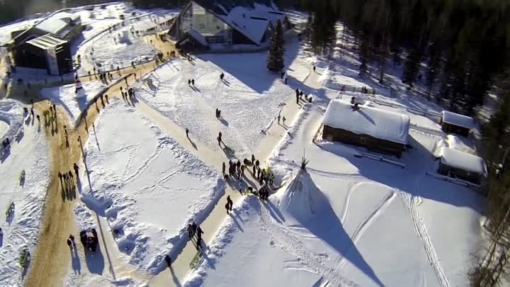 зимний видеоролик об этнопарке