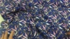 Плательная ткань синяя с цветами GalaTexClub