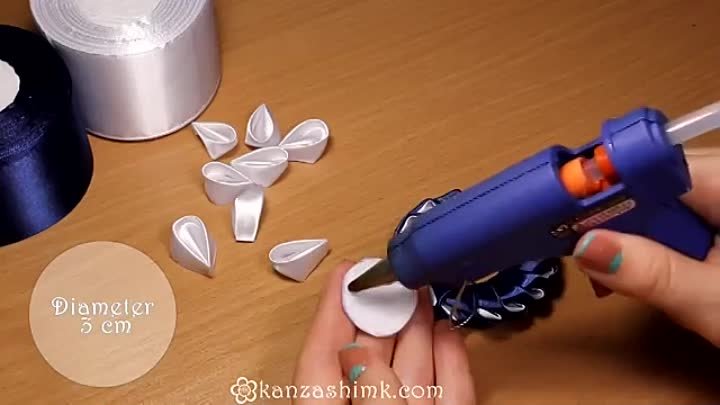 Резинка Канзаши Мастер Класс - DIY Kanzashi