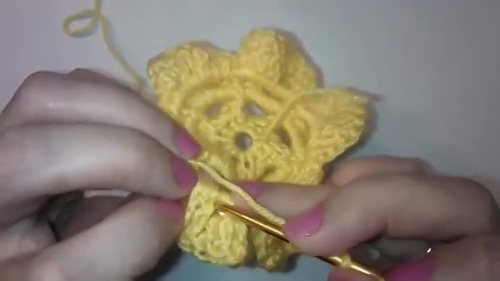 Объемный легкий цветок крючком Crochet flower