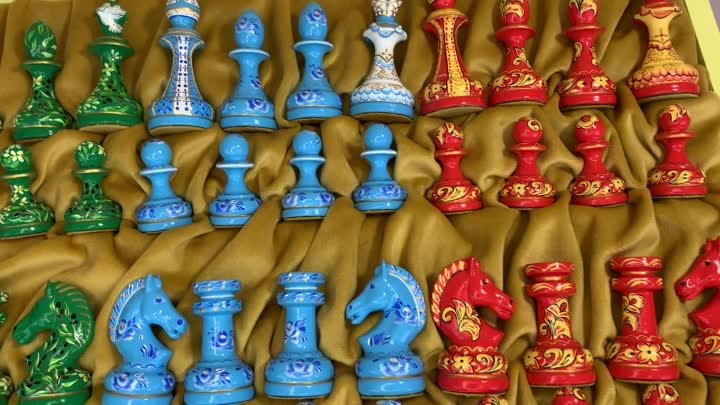 Шахматы из дерева с росписью , игра на 4-х , подарок в Арабские Эмир ...