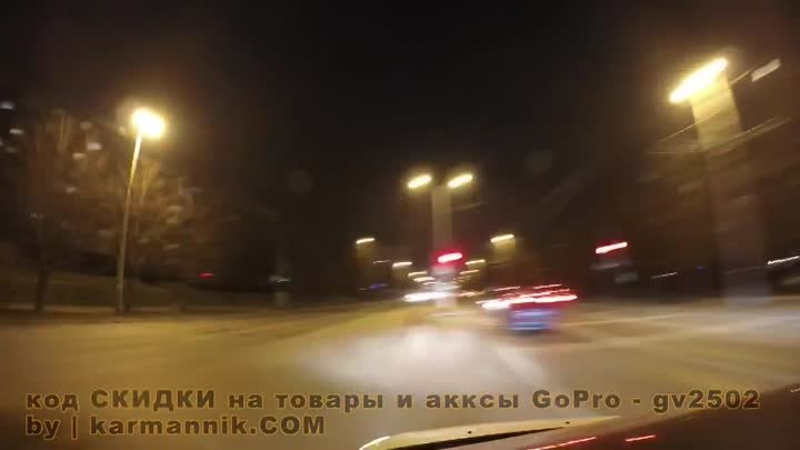 Пробки в Калининграде на GoPro 4 в режиме Night Lapse