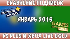 Сравнение подписок PS Plus и Xbox Live Gold - Январь 2016.