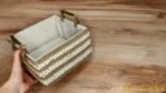 Коробка-органайзер из картона и верёвки своими руками