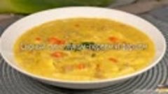Сырный суп с луком-пореем и фаршем