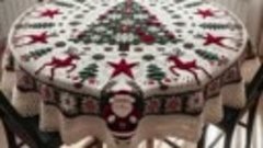 Nice tablecloth model knitted with wool (share ideas)#croche...