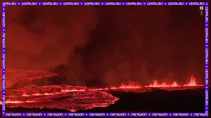 Страшно красивое извержение вулкана