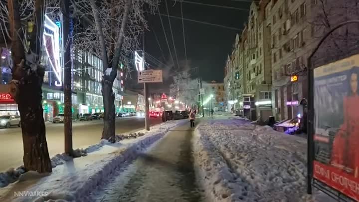 Морозный вечер на улице Белинского Зимний Тур Нижний Новгород