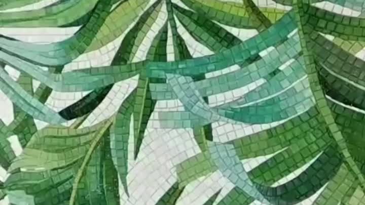 Тропики🌴 Панно из стеклянной мозаики с сочными листьями