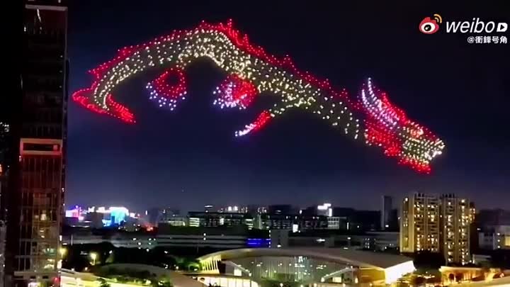 ❦ Новогодний Дракон из 1500 дронов в Китае ❦