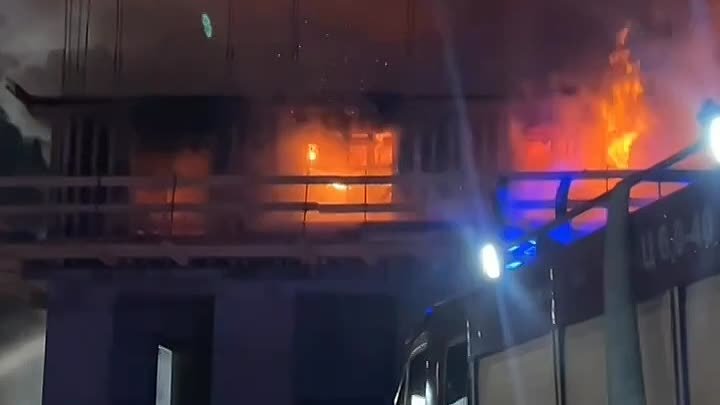 Пожар в строящемся ЖК Стрижи Сити в Иркутске